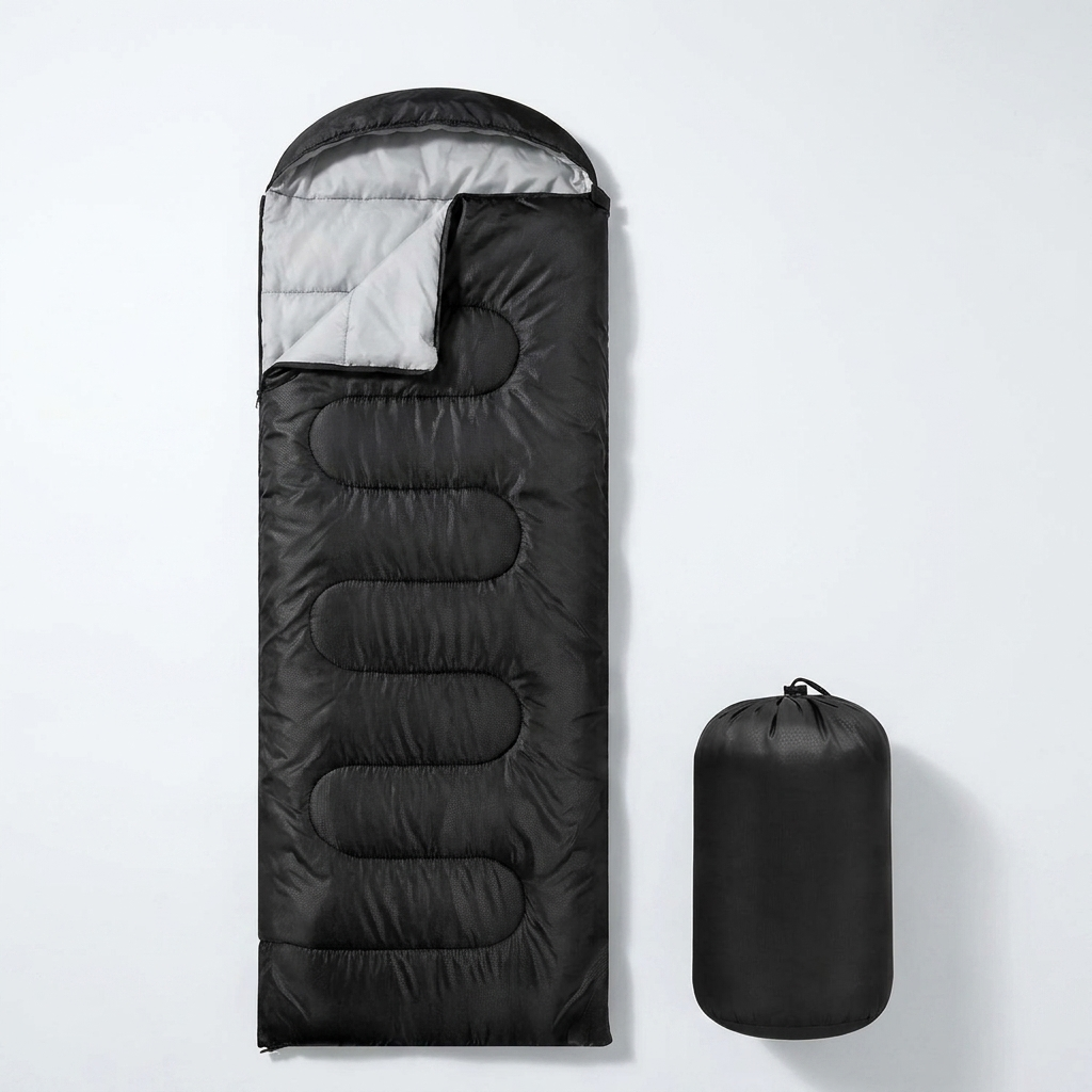 Emergency Sleeping Bag unrolled with stuff sack